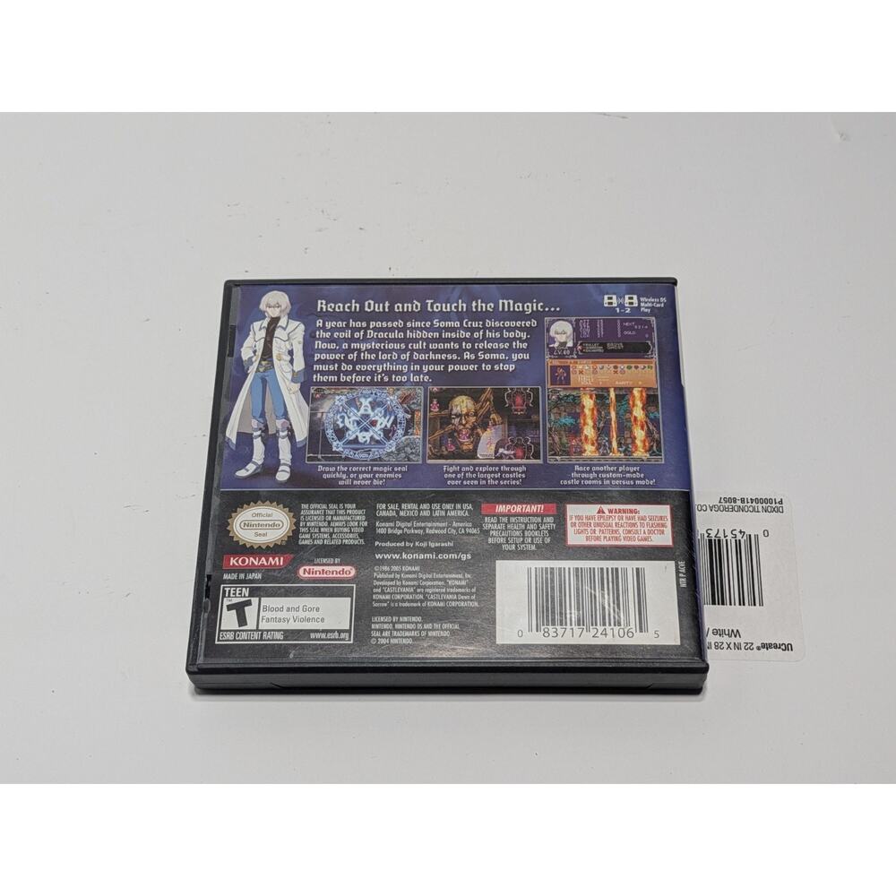 Castlevania: Dawn of Sorrow Nintendo DS 2005, Complete in Box, Tested Working - Picture 4 of 4